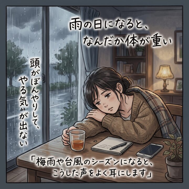 雨の日に体が重いのは、異常ではない